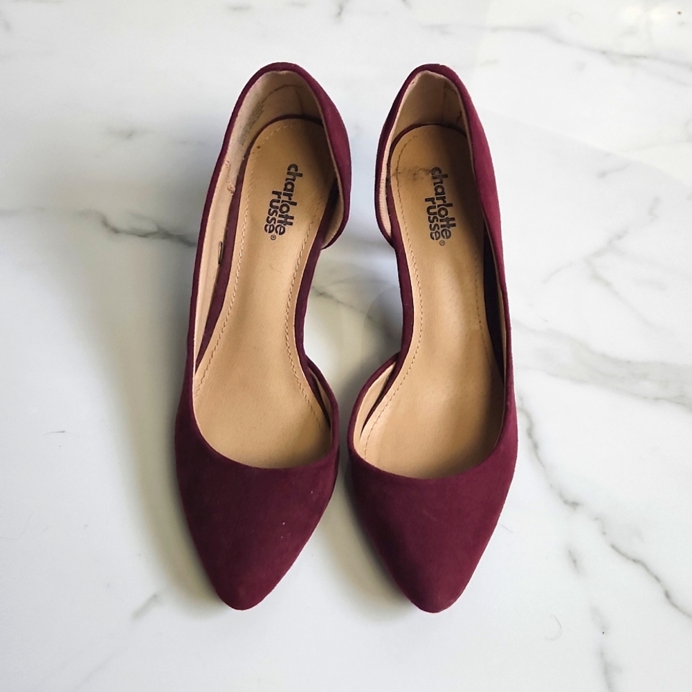 Charlotte russe red suede heels